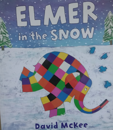 Elmer in the snow